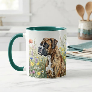 Caneca Cachorro Boxer Botânico