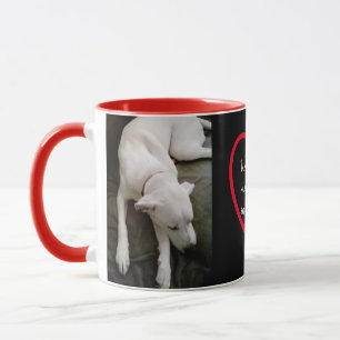 Caneca Cachorro Branco adormecido mensagem de amor em ver