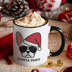Caneca Cachorro Branco de Natal
