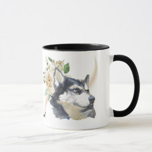 Caneca Cachorro-Buquê-de-Rosa Branco