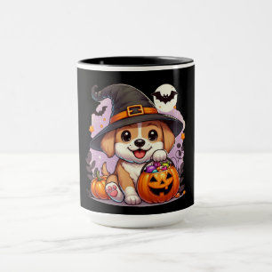 Caneca Cachorro/cachorrinho de Halloween bonito