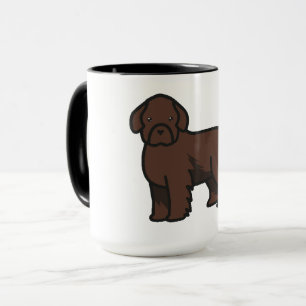 Caneca cachorro cartoon castanho terra-nova