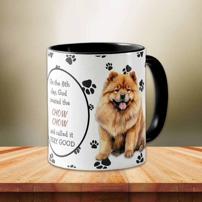 Caneca Cachorro Chow Criado por Deus (Criador carregado)
