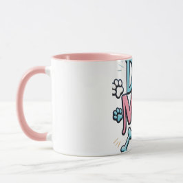 Caneca Cachorro Colorido Dia de as mães de patas-mãe