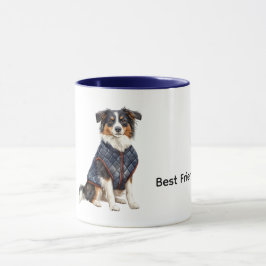 Caneca Cachorro com Jaqueta Azul