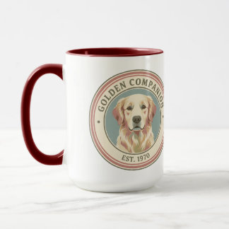 Caneca Cachorro Companion Dourado Vintage Golden Retrieve