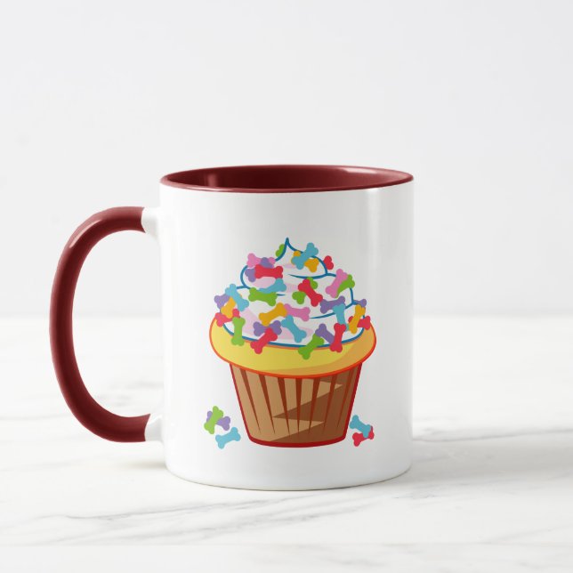 Caneca Cachorro - Cupcake com Ossos do Cão (Esquerda)