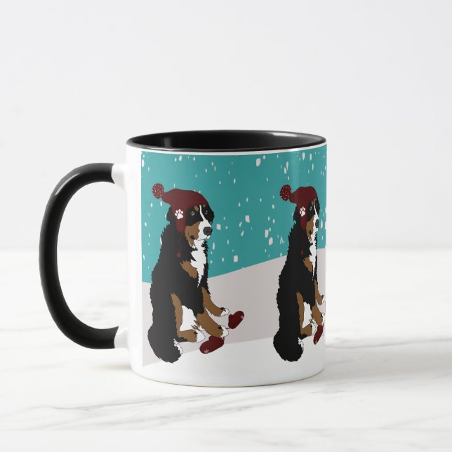 Caneca Cachorro da montanha Winter Bernese (Esquerda)