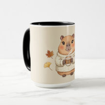Cachorro d'água Kawaii de Outono Aconchegante com