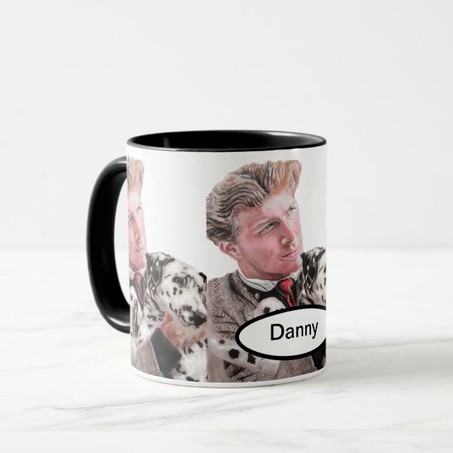 Caneca Cachorro Dalmático Cachorro Branco Bonitinho Preto (Frente Esquerda)
