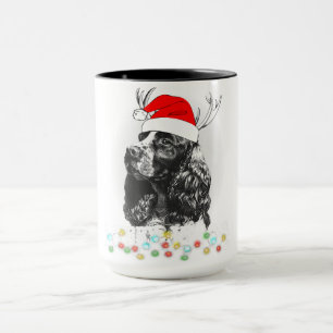 Caneca Cachorro de Natal Cachorro Espanhol Cachorro Engra