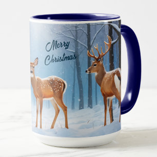 Caneca Cachorro De Natal Personalizado Em Uma Floresta Ne