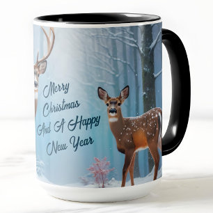 Caneca Cachorro De Natal Personalizado Em Uma Floresta Ne