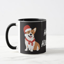 Caneca Cachorro de Natal personalizado moderno aquarela