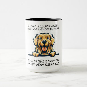 Caneca Cachorro de Retriever de Ouro Engraçado