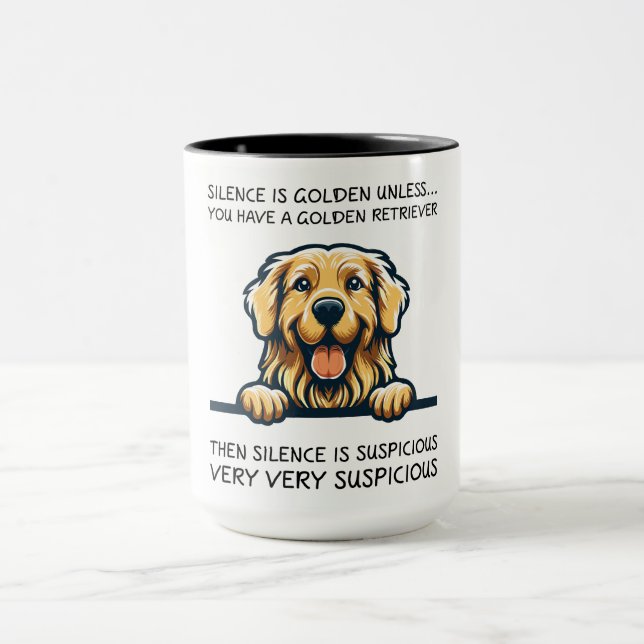 Caneca Cachorro de Retriever de Ouro Engraçado (Centro)