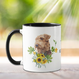 Caneca Cachorro de Sunflower Eucalyptus Airedale Terrier