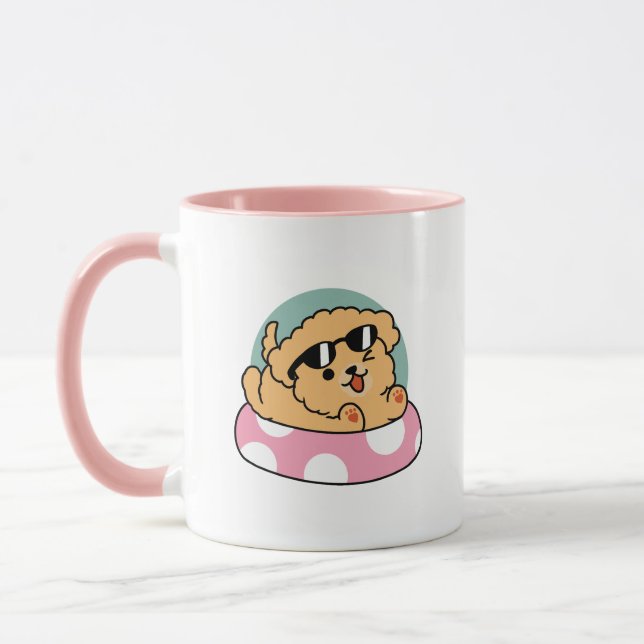 Caneca Cachorro de verão - Cachorro flutuante com óculos  (Esquerda)