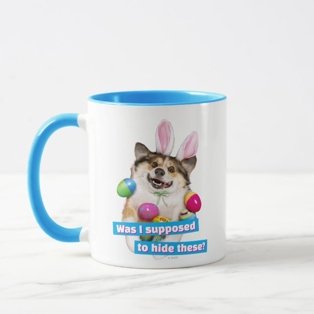 Caneca Cachorro deitado em ovos de Páscoa (Esquerda)