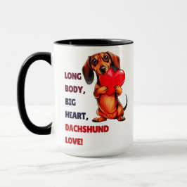 Caneca Cachorro-Dia de os namorados Cão-do-Coração-Dachsh