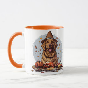 Caneca Cachorro do Ouro de Ação de Graças