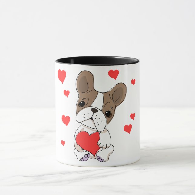 Caneca Cachorro Doce Segurando Coração (Centro)