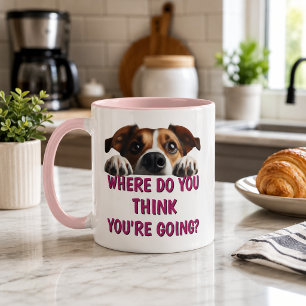 Caneca Cachorro Engraçado Para Onde Você Vai