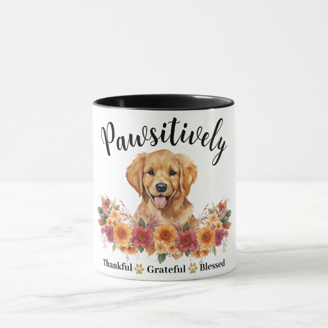 Caneca Cachorro Fofo Agradecido Abençoado Adorável (Centro)