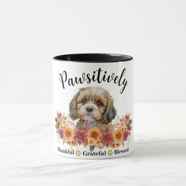 Caneca Cachorro Fofo Agradecido Abençoado Adorável (Centro)