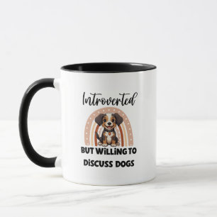 Caneca Cachorro Fofo Boho Arco-íris Gráfico "Introvertido