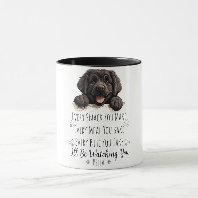 Caneca Cachorro Fofo de Newfoundland Engraçado Personaliz (Centro)