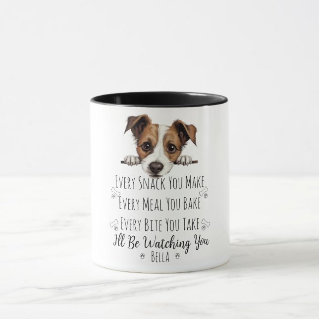 Caneca Cachorro Fofo Jack Russell Engraçado Personalizado (Centro)
