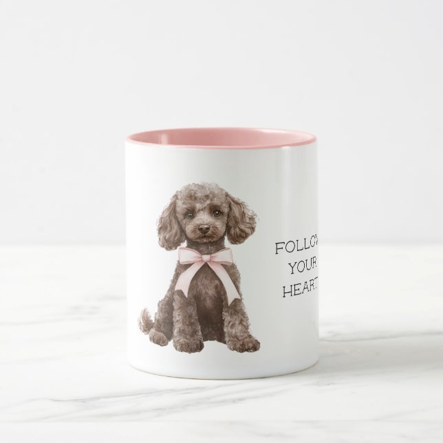 Caneca Cachorro Fofo Laço Rosa (Centro)