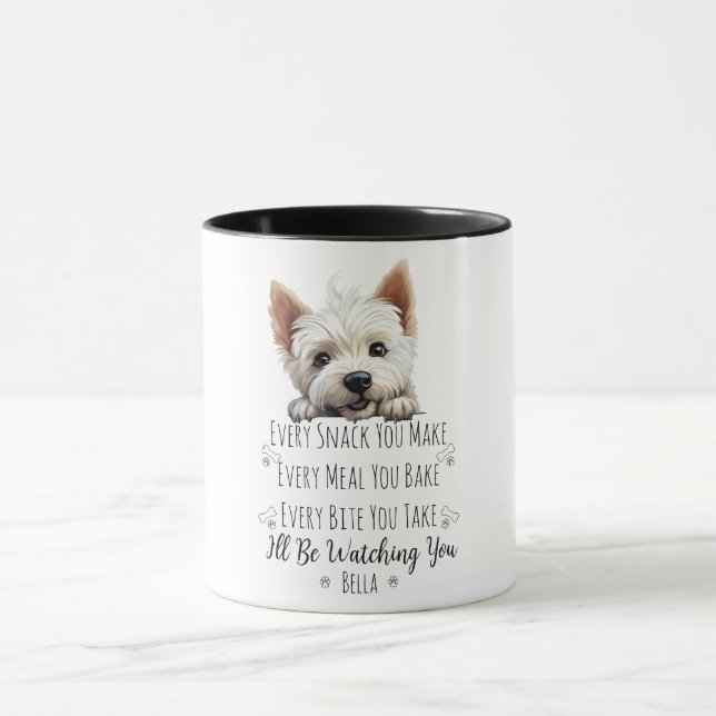Caneca Cachorro Fofo Westie Personalizado Divertido (Centro)