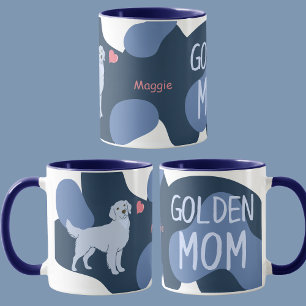 Caneca Cachorro Golden Retriever Azul Gelo Nome Personali