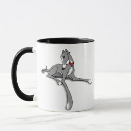 Caneca Cachorro Greyhound com Pewter e Tuxedo Branco