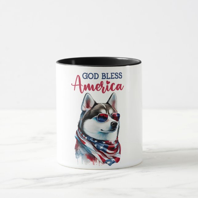 Caneca Cachorro Patriota-Husky (Centro)