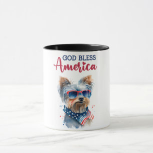Caneca Cachorro Patriótico-Yorkie