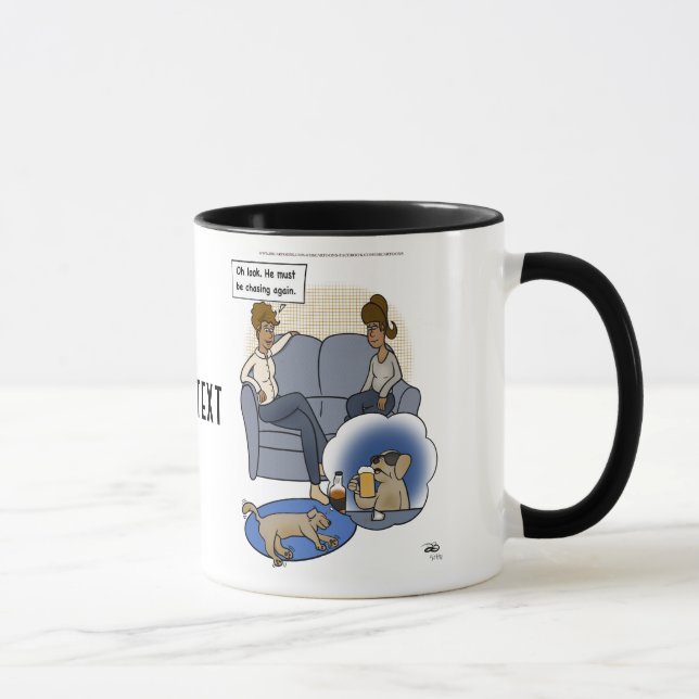 Caneca Cachorro perseguindo Dream Mug (Direita)