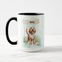 Caneca Cachorro Personalizado de Aquarela Otterhound