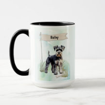 Cachorro Personalizado de Aquarela Schnauzer