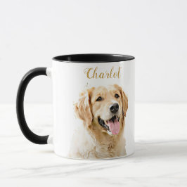 Caneca Cachorro Personalizado de Retriever de Ouro Desenh