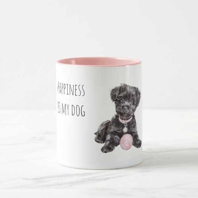 Caneca Cachorro Preto Bola Rosa (Centro)