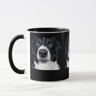 Caneca Cachorro Preto e Branco Cara