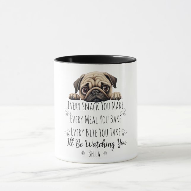 Caneca Cachorro Pug Fofo Personalizado Divertido (Centro)