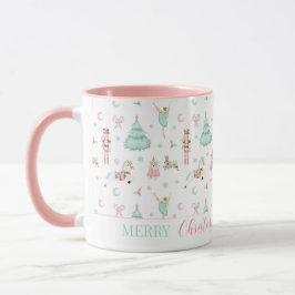 Caneca Cachorro rosa e bonito, Feliz Natal Mug