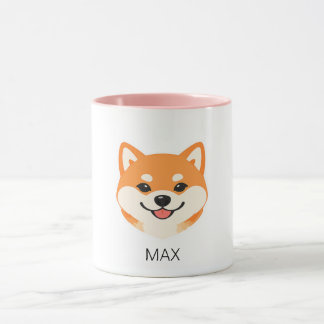 Caneca Cachorro Shiba Inu Fofo Sorridente Nome Personaliz