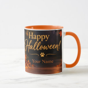 Caneca Cachorro Surpreso Feliz Halloween Personalizado