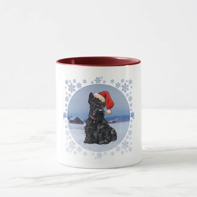 Caneca Cachorro-terrier Escocês do Papai Noel (Centro)
