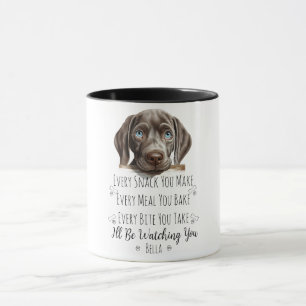 Caneca Cachorro Weimaraner Fofo Personalizado Divertido
